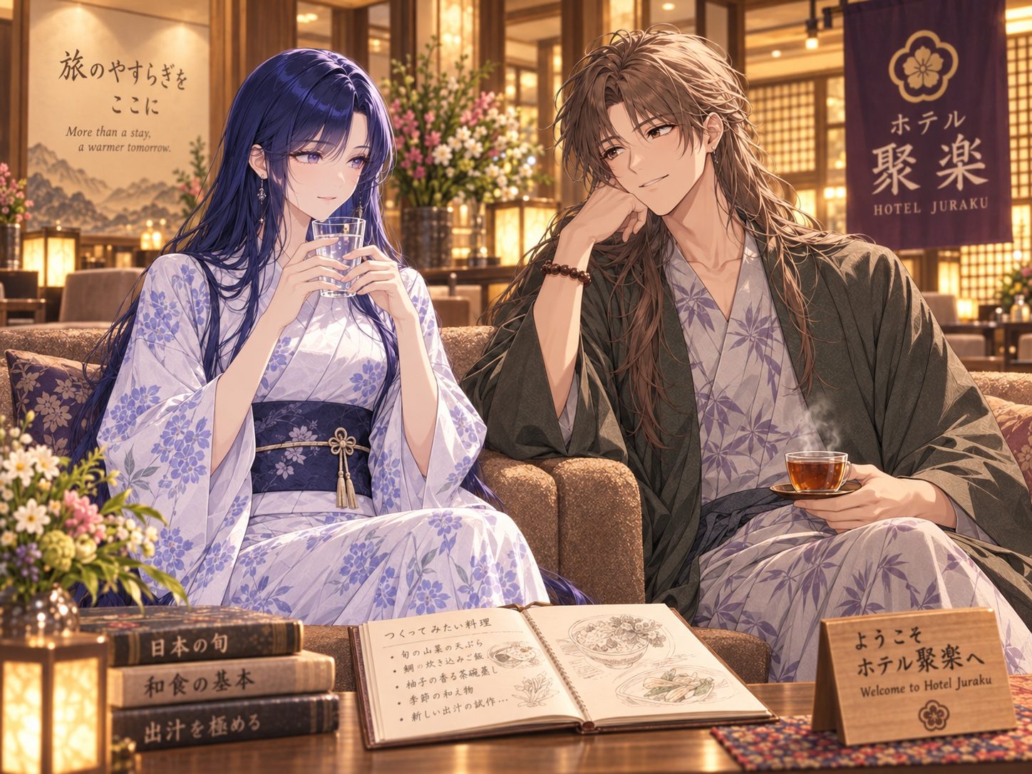 ロビーにてジェミちゃんと春人さん